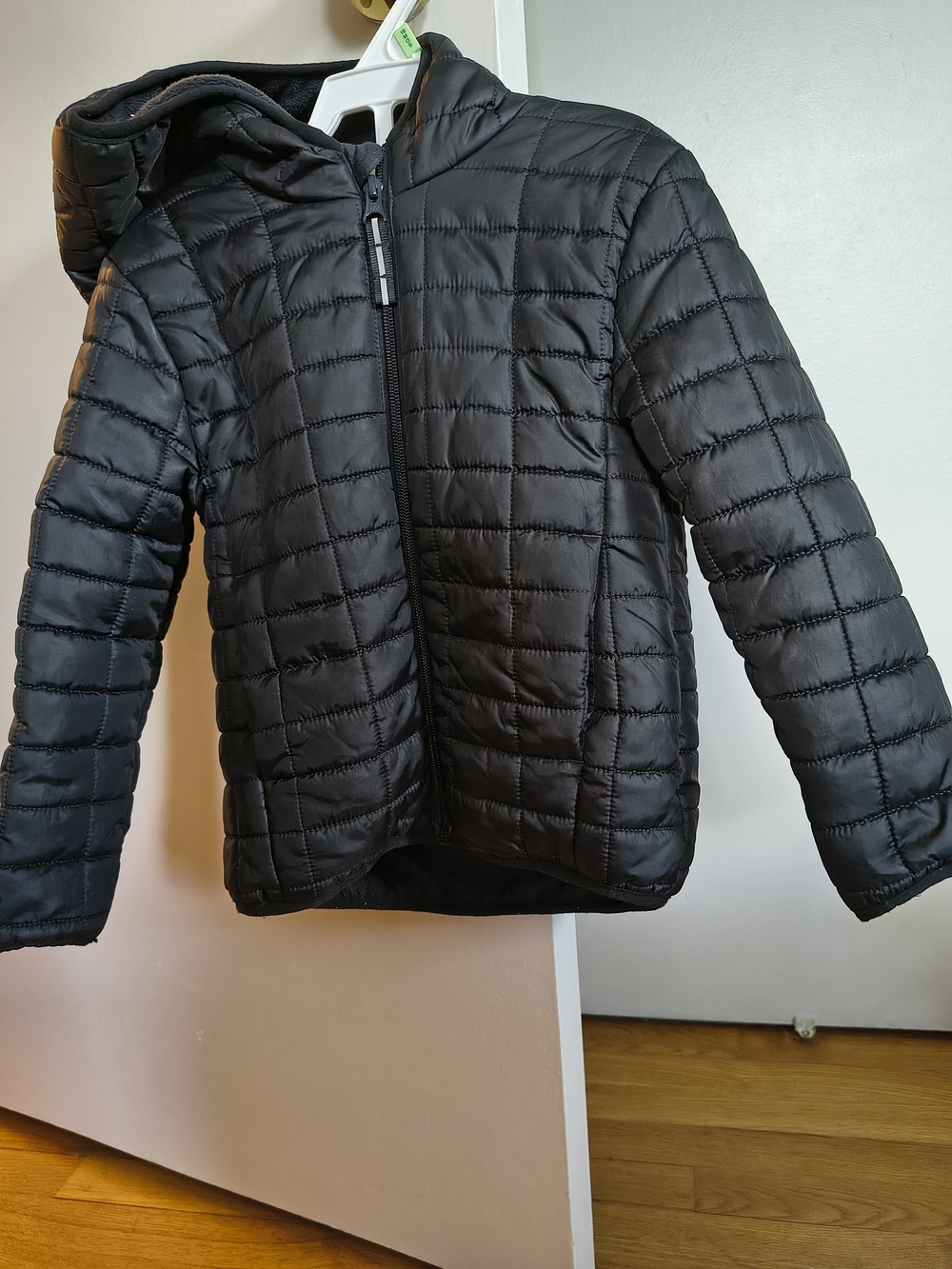 Cat & Jack Black Quilted Hooded Puffer Jacket